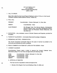 First page of templecityca.gov/AgendaCenter/ViewFile/Minutes/_06032026-94